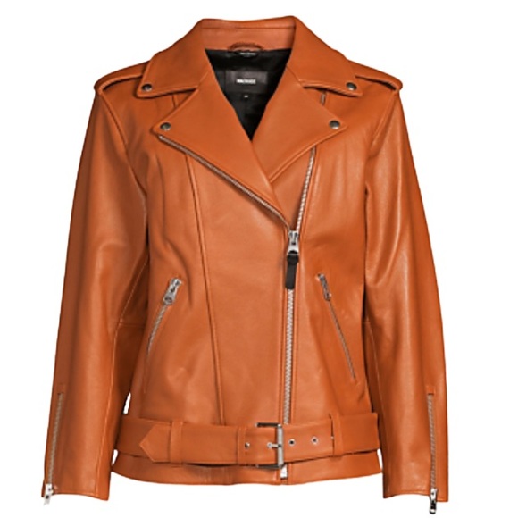 Mackage Jayda Oversized 100% Cow Leather Biker Jacket L/XL - Picture 6 of 17
